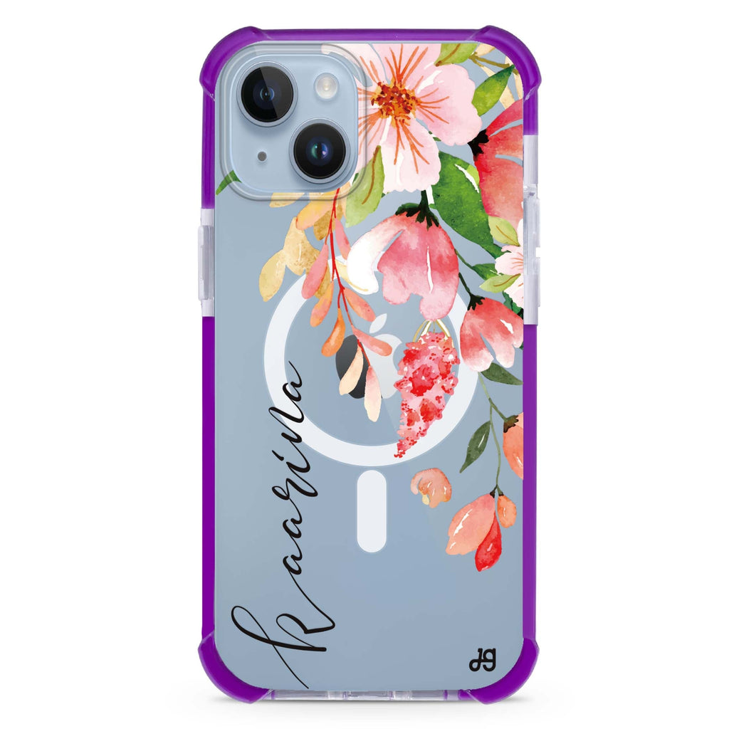 Watercolor Blossom iPhone 15 Plus MagSafe Compatible Ultra Shockproof Case
