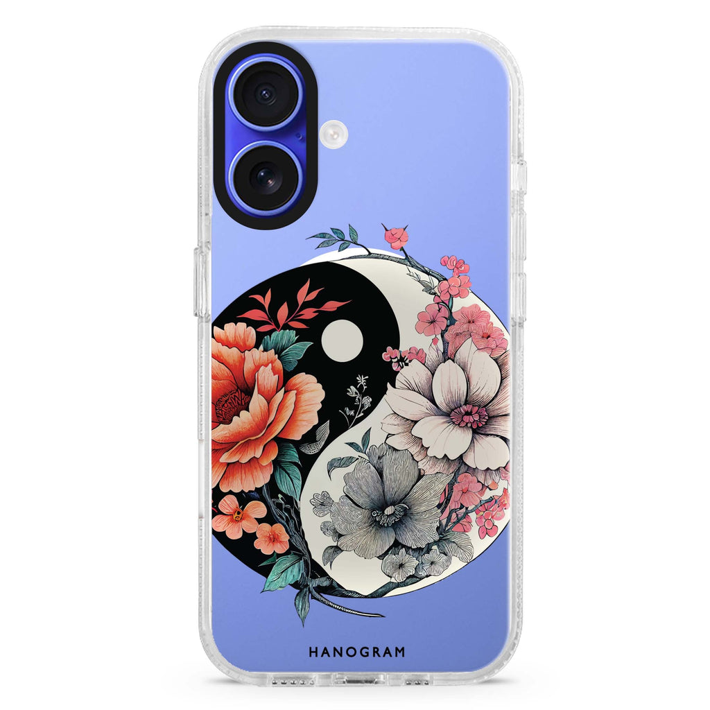 Floral & Tai Chi MagSafe Compatible iPhone 16 Ultra Clear Case - Personalized and Stylish Protection