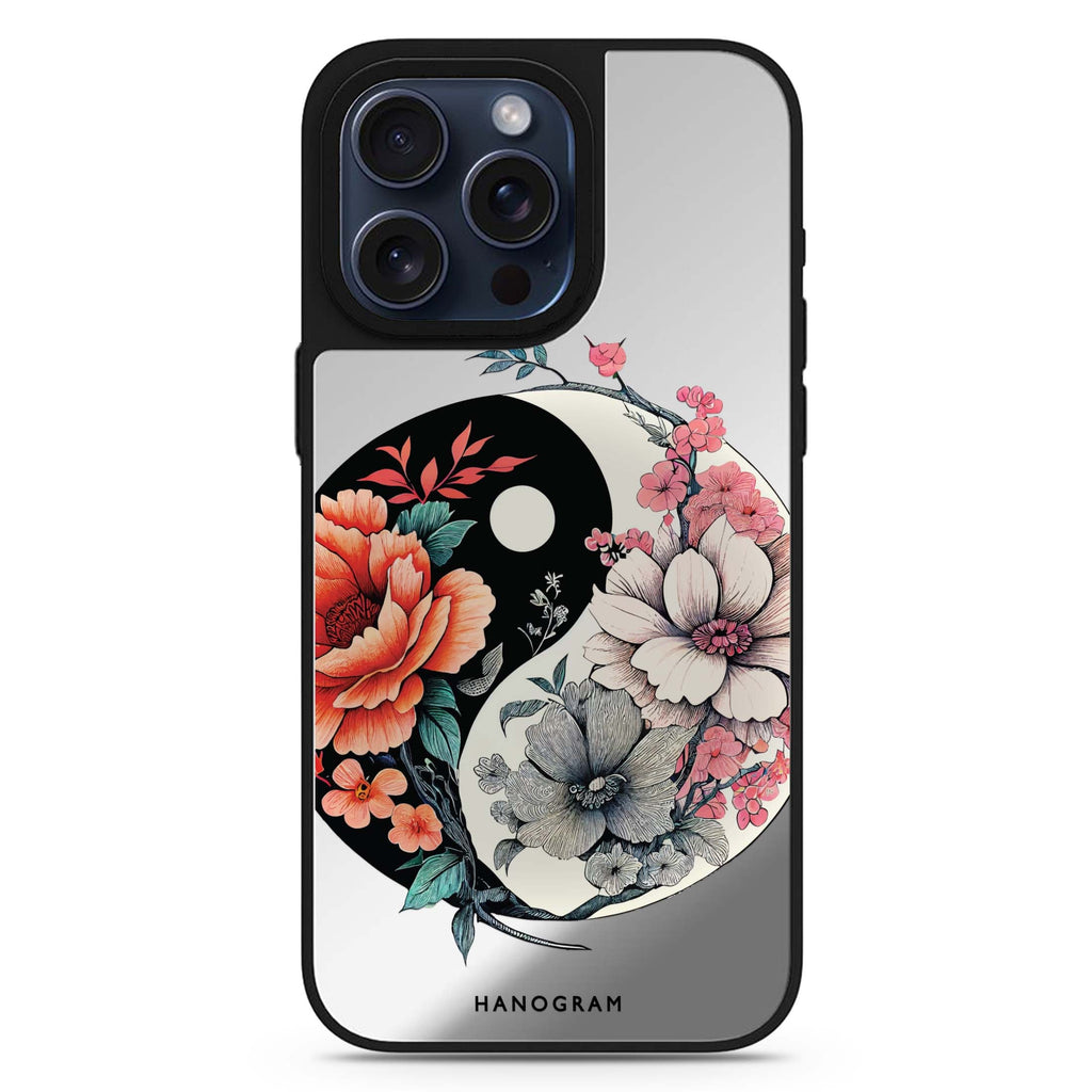 Floral & Tai Chi MagSafe compatible mirror case for iPhone 16/15/14 Pro Max and Pro, main view