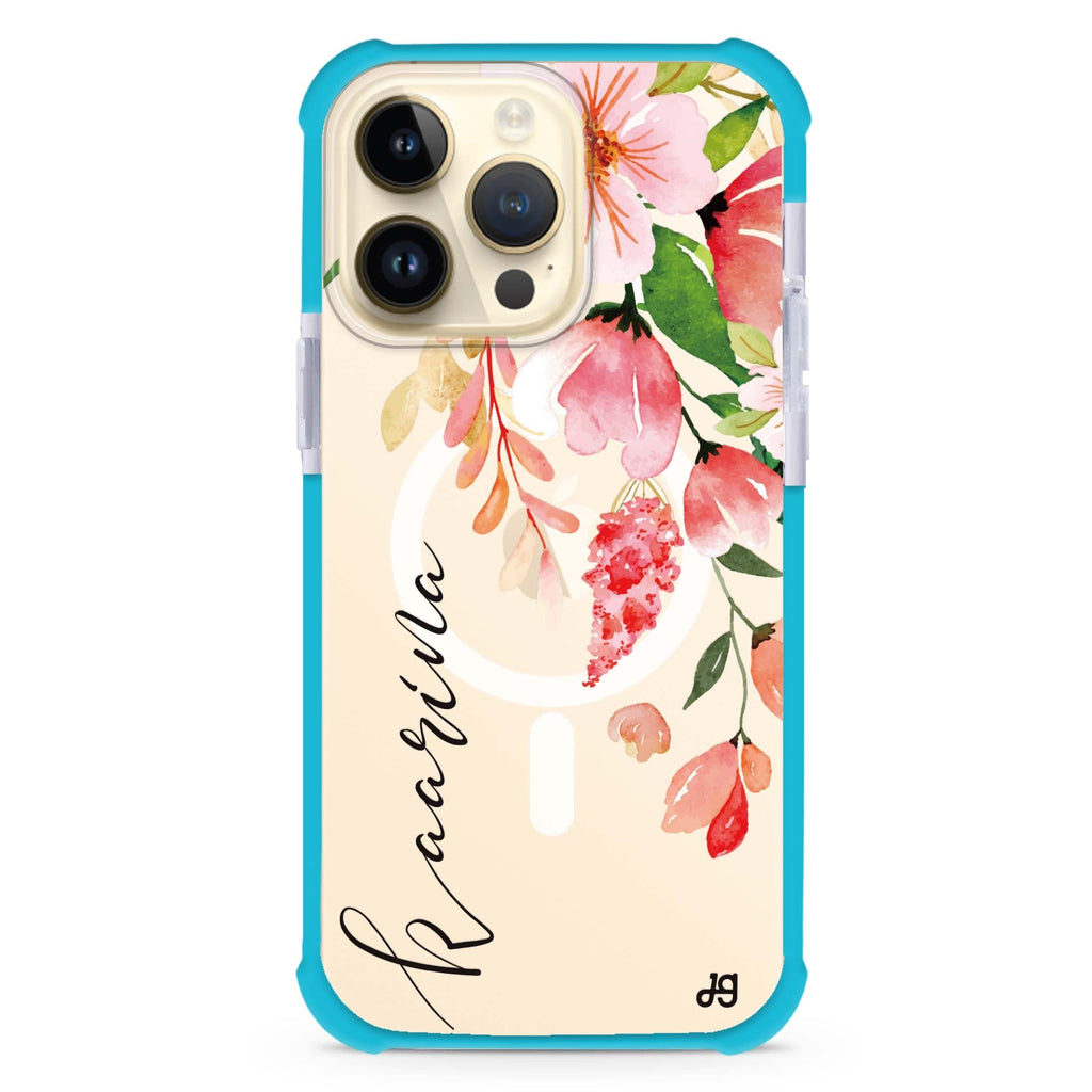 Watercolor Blossom iPhone 15 Pro MagSafe Compatible Ultra Shockproof Case