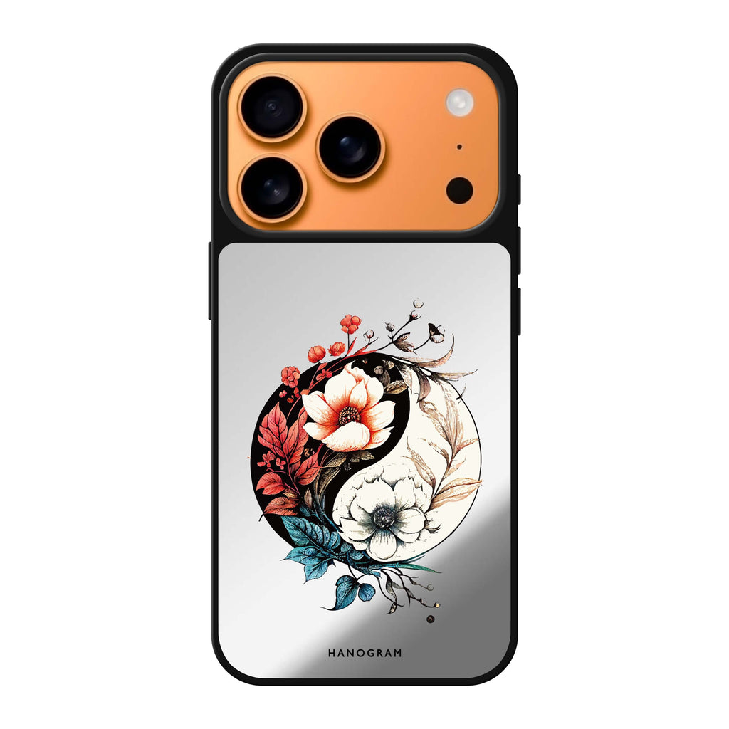 Pretty Floral & Tai Chi spring flower floral iPhone 17 Pro Max mirror case