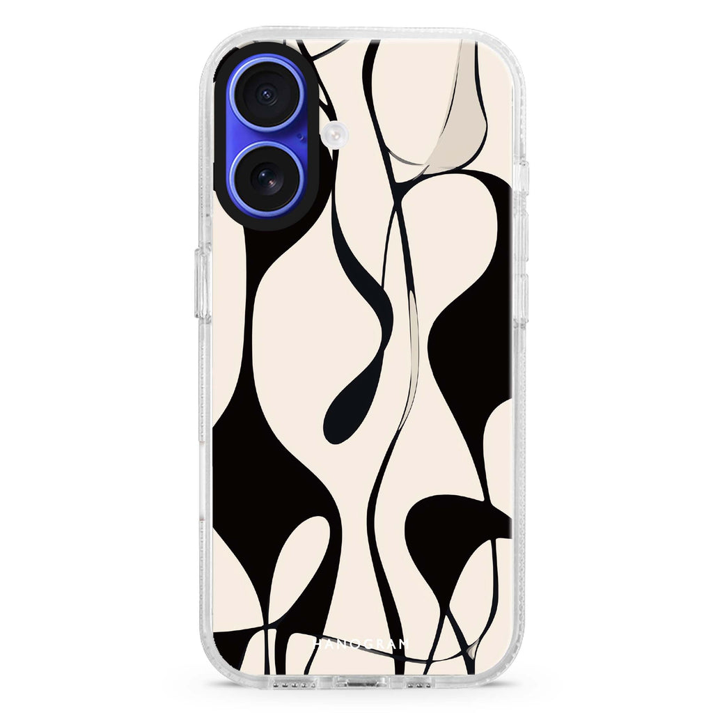 Graphic Loop iPhone 16 and 16 Plus ultra clear case, transparent graphic artwork, front product view