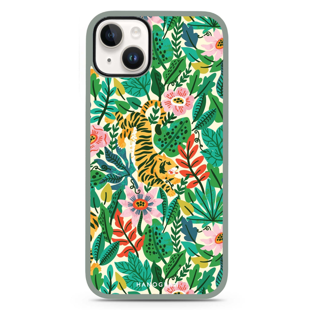 Tiger & Floral iPhone 15 Plus Impact Guard Bumper Case