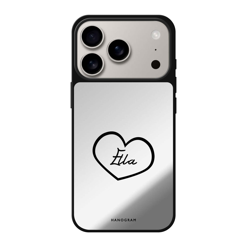 Sweet Heart #1 personalized name valentines heart romantic iPhone 17 Pro Max mirror case