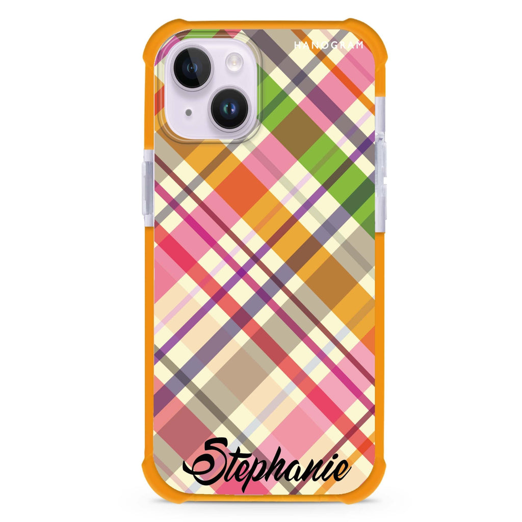 Colourful Checker Custom Name iPhone 15 Plus Ultra Shockproof Case