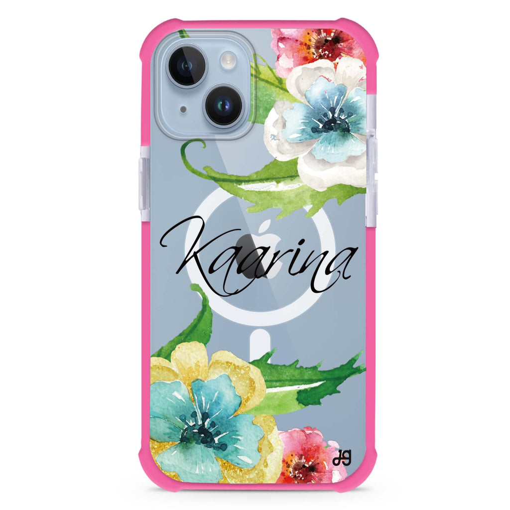 Golden and White Anemones iPhone 15 Plus MagSafe Compatible Ultra Shockproof Case