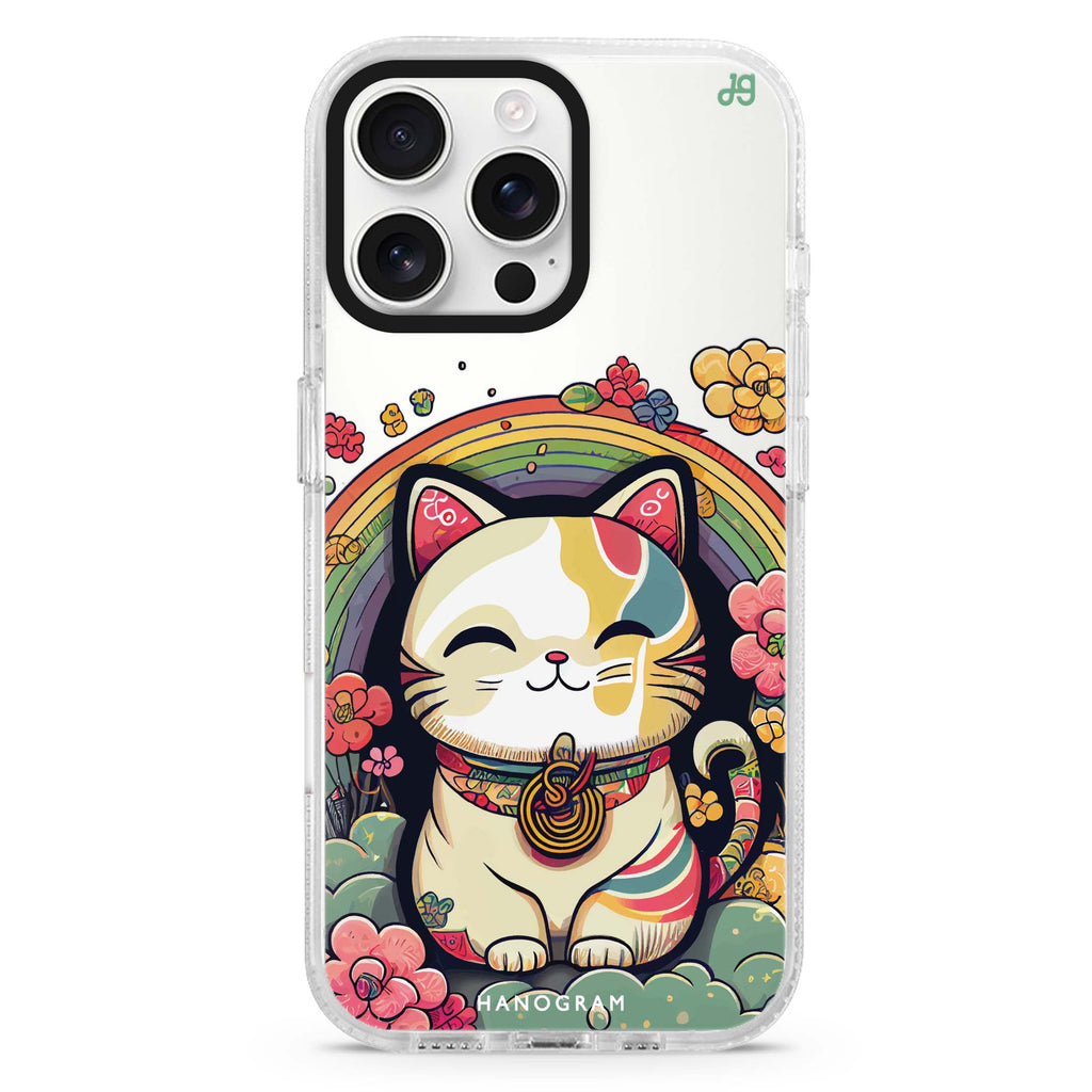 Japanese Lucky Cat iPhone 16/15/14 Pro Max/Pro Clear Case – Hanogram