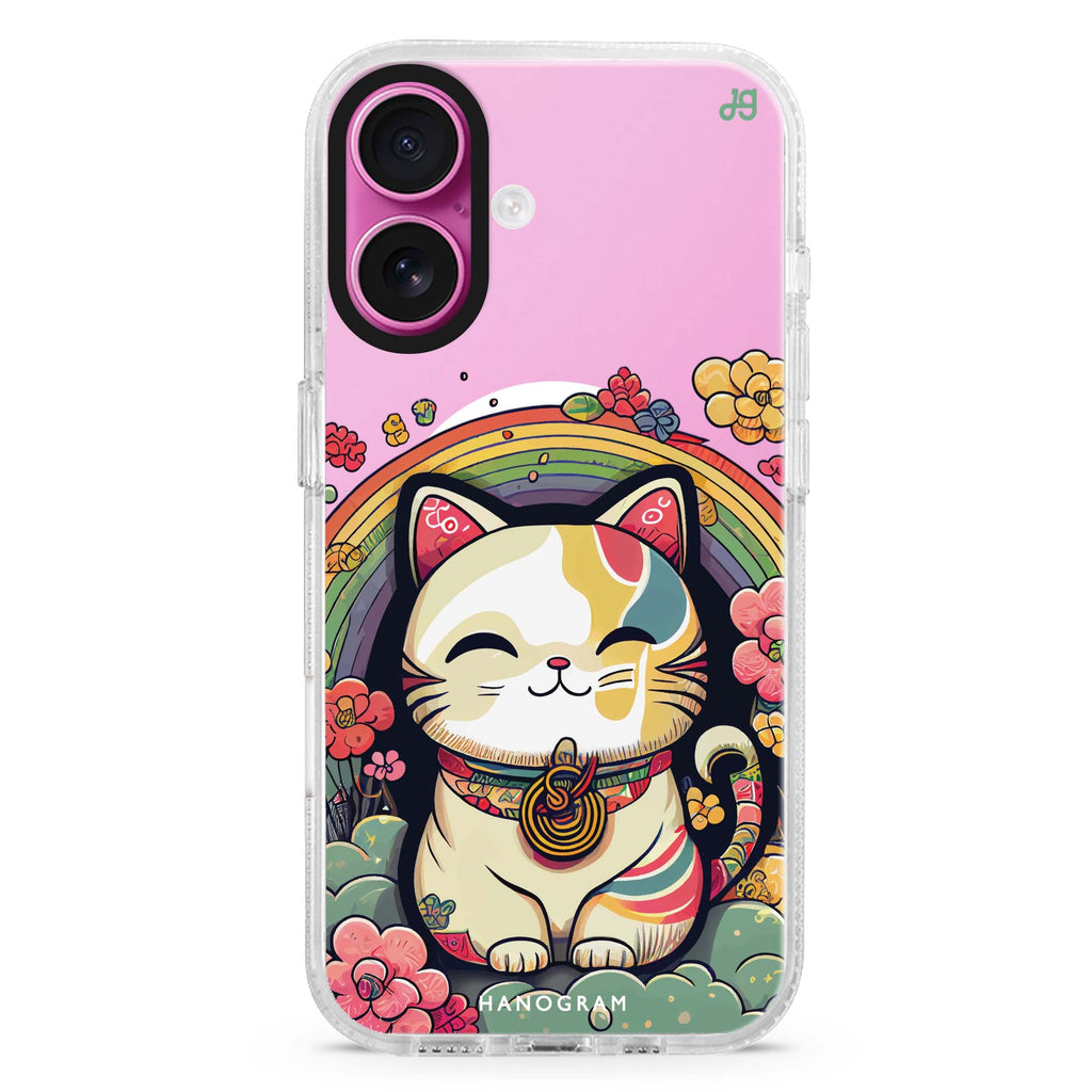 Japanese Lucky Cat MagSafe Compatible iPhone 16 Ultra Clear Case - Personalized and Stylish Protection