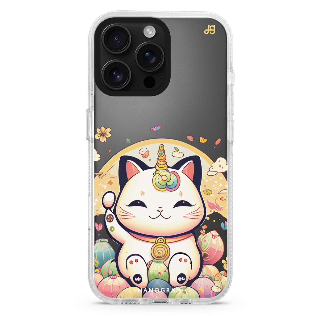 Cute Lucky Cat iPhone 16 Pro & 16 Pro Max Case - Personalized and Stylish Protection