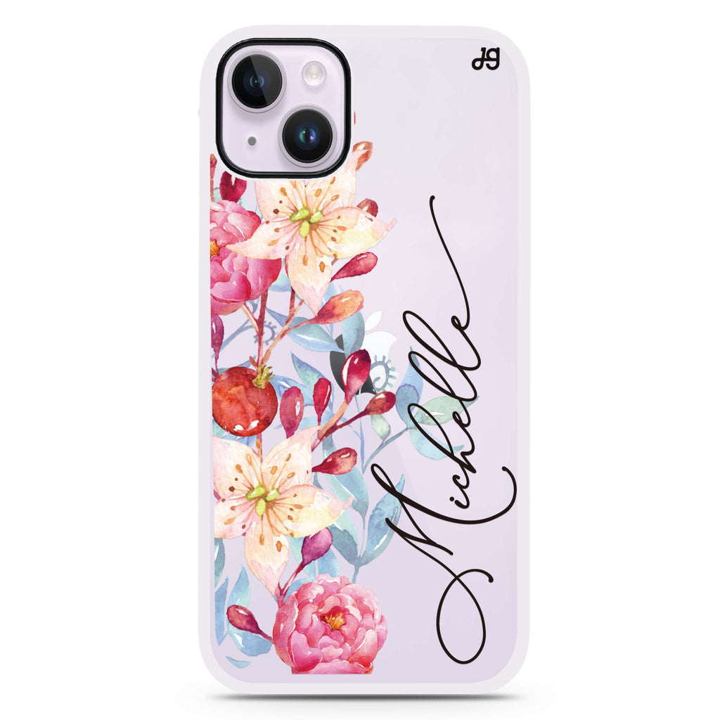 Pink Watercolor Floral Bouquet iPhone 15 Impact Guard Bumper Case