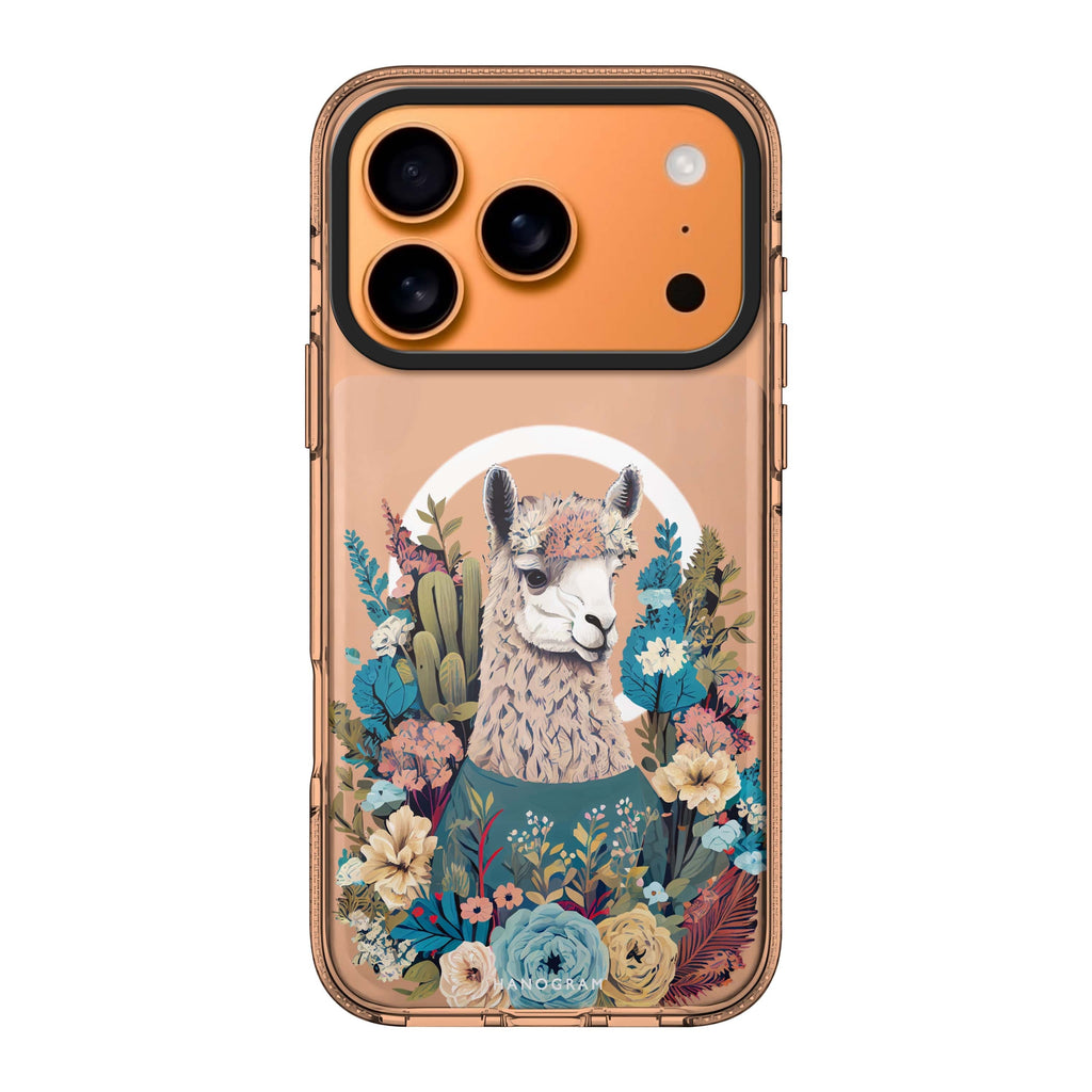 Lama in the garden floral nature spring iPhone 17 Pro Max ultra clear case