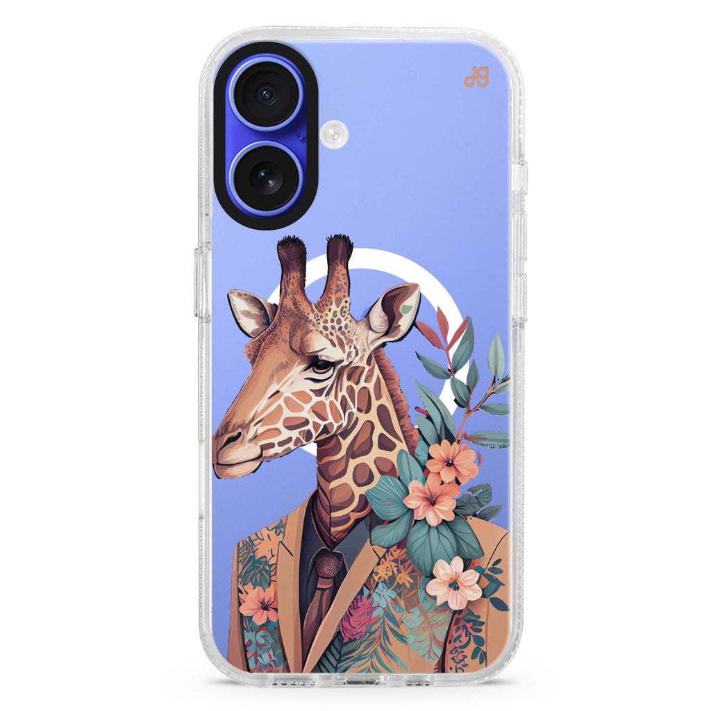 Giraffe & floral MagSafe Compatible iPhone 16 Ultra Clear Case - Personalized and Stylish Protection