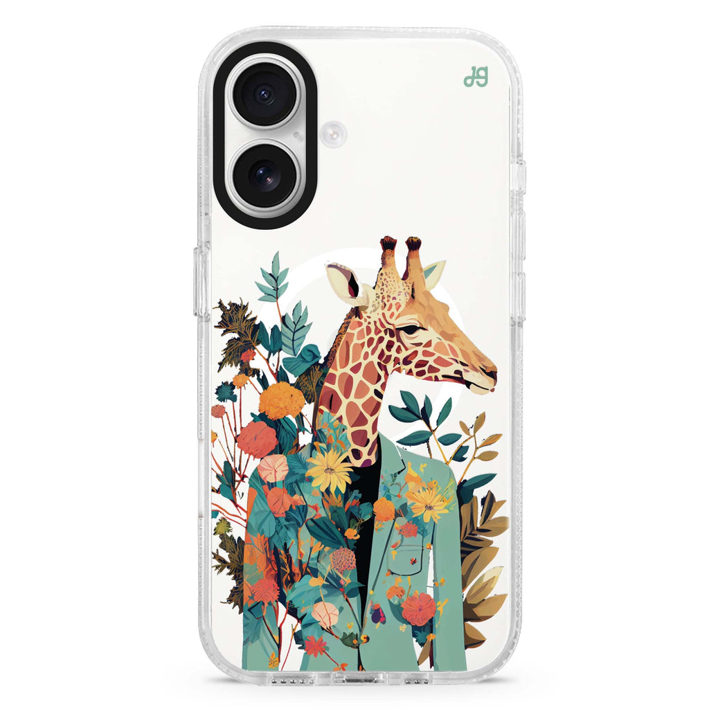Giraffe & floral MagSafe Compatible iPhone 16 Ultra Clear Case - Personalized and Stylish Protection