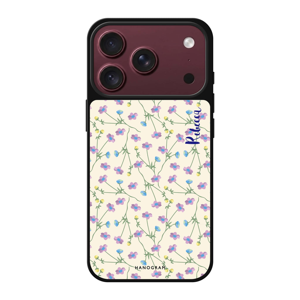Girly floral personalized name spring flower floral iPhone 18 Pro Max mirror case