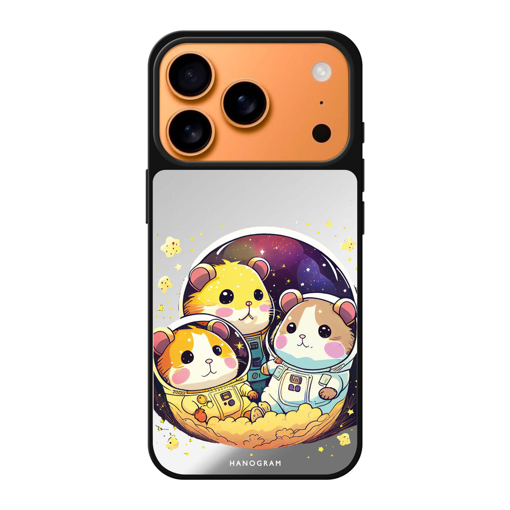 Cute space squirrels animal celestial cute iPhone 17 Pro Max mirror case