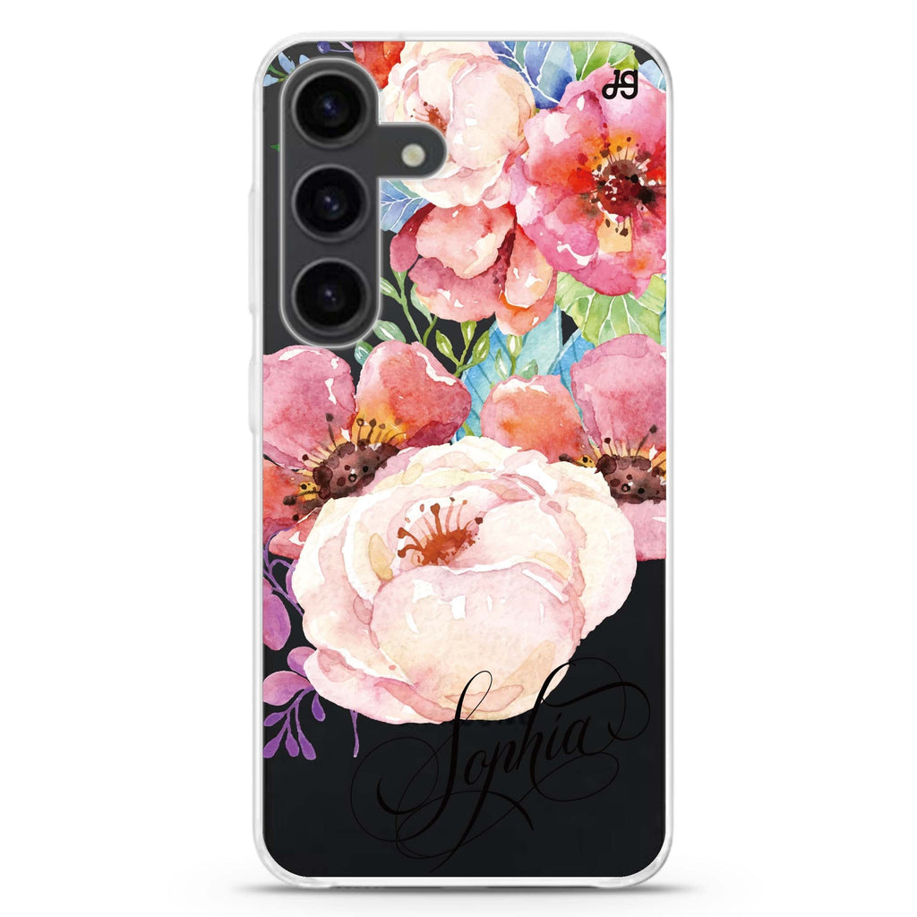 Awakening Watercolor Flowers Galaxy A55 Ultra Clear Case