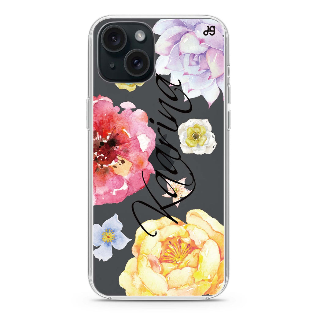 Colorful Watercolor Flowers iPhone Ultra Clear Case