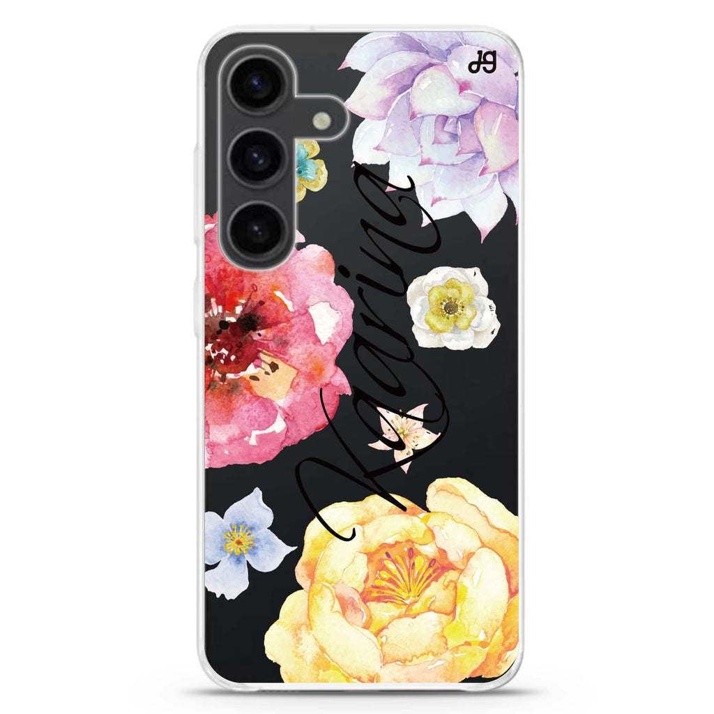 Colorful Watercolor Flowers Galaxy A54 Ultra Clear Case