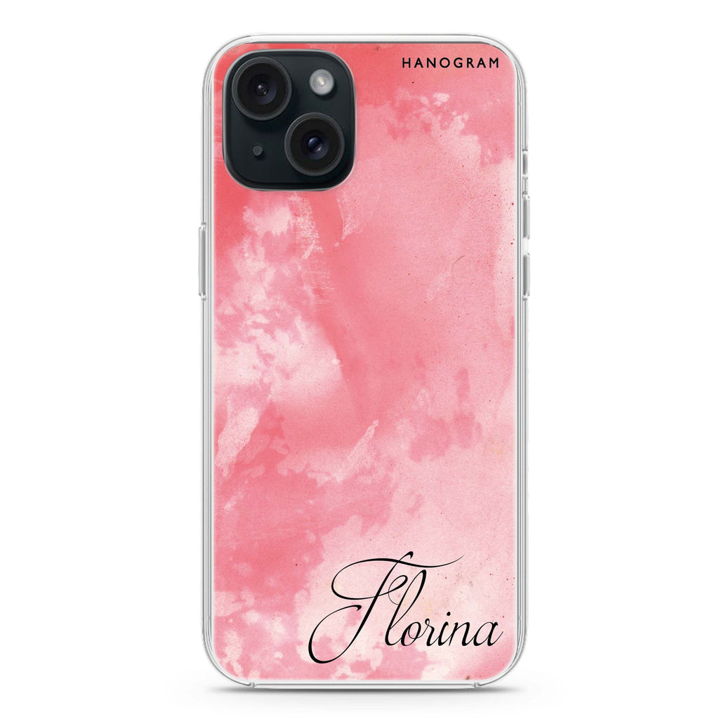 Red Colour Custom Name iPhone Ultra Clear Case