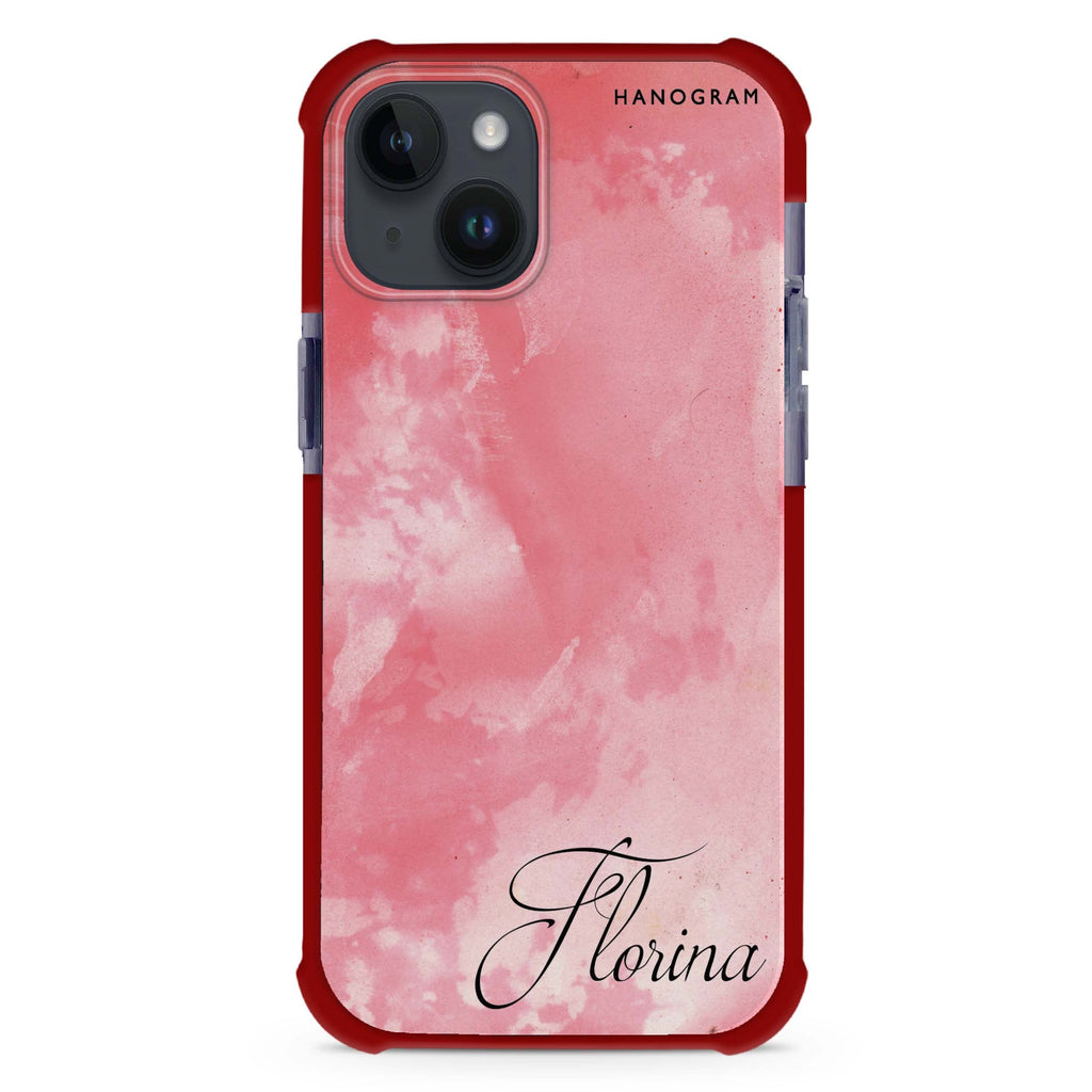 Red Colour Custom Name iPhone 15 Plus Ultra Shockproof Case