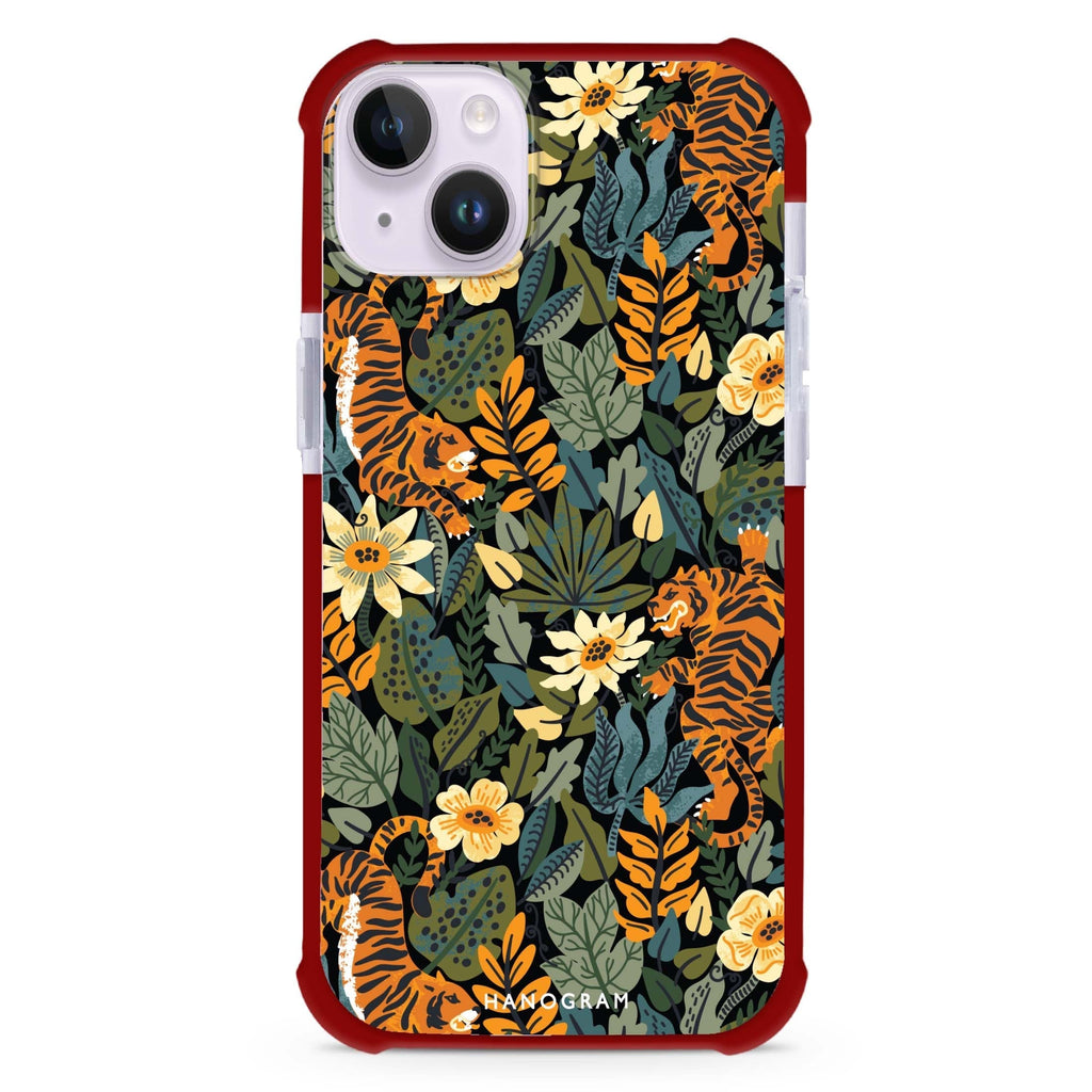 Tiger & Floral iPhone 15 Plus MagSafe Compatible Ultra Shockproof Case