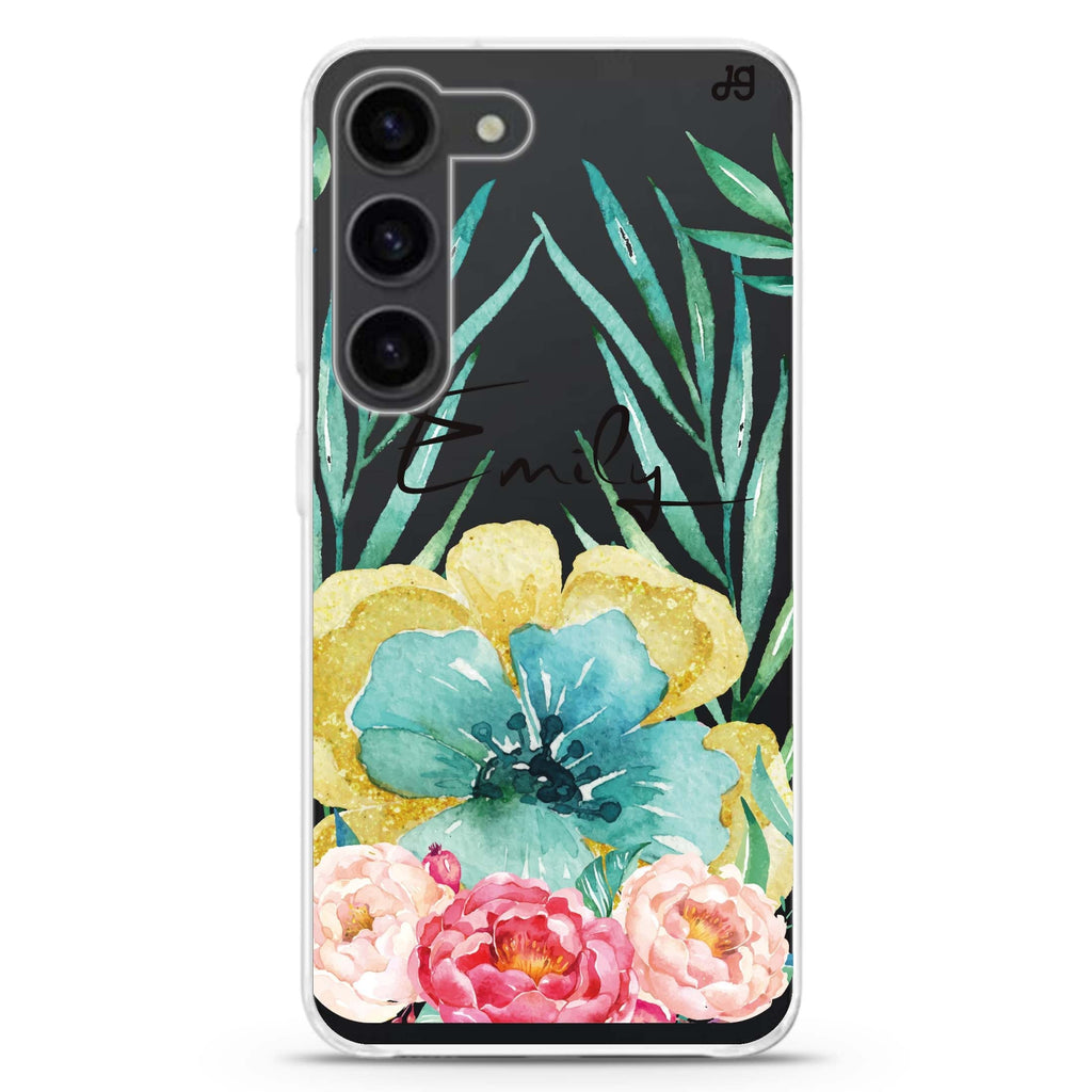 The Great Golden Flower personalized ultra-clear case for Samsung Galaxy S23/S22, front view