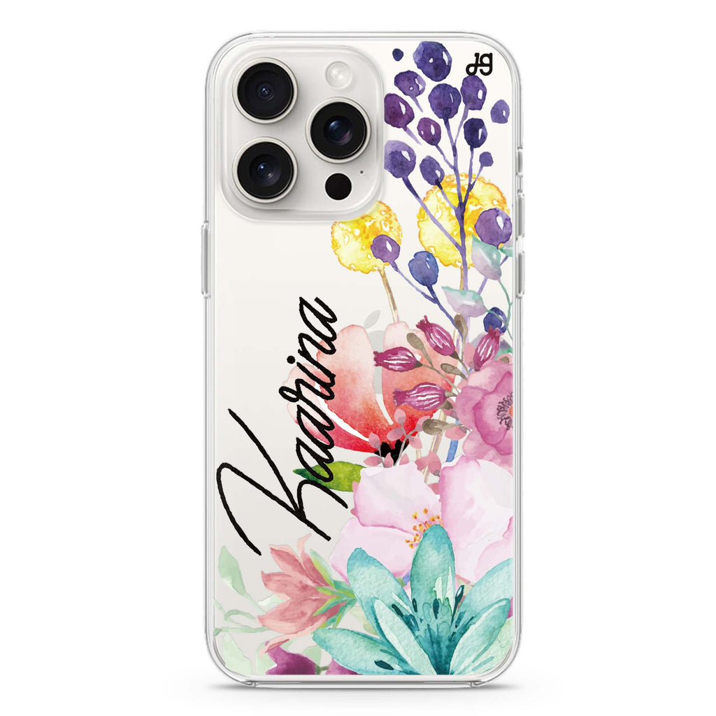 Precious Garden Florals iPhone 15 Pro Max Ultra Clear Case