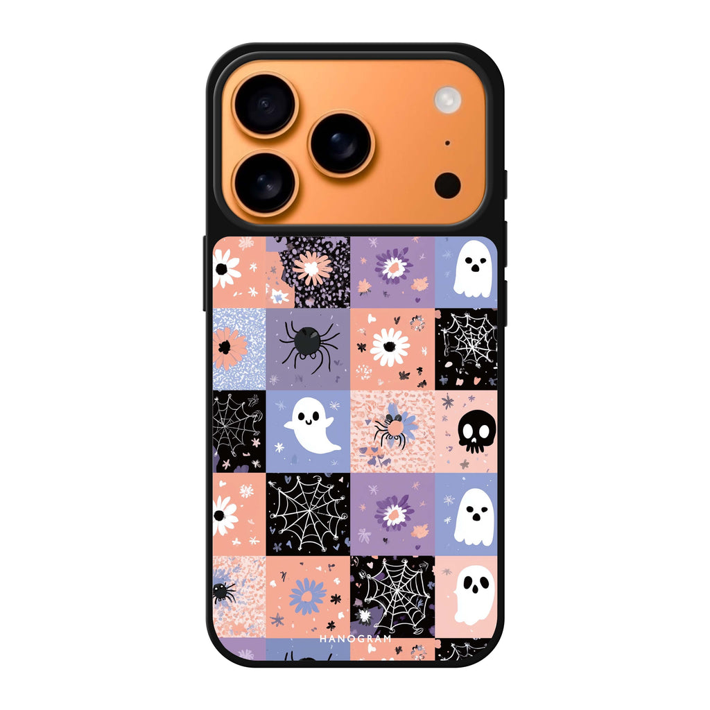 Pastel Patchwork Haunts halloween pattern iPhone 17 Pro Max mirror case