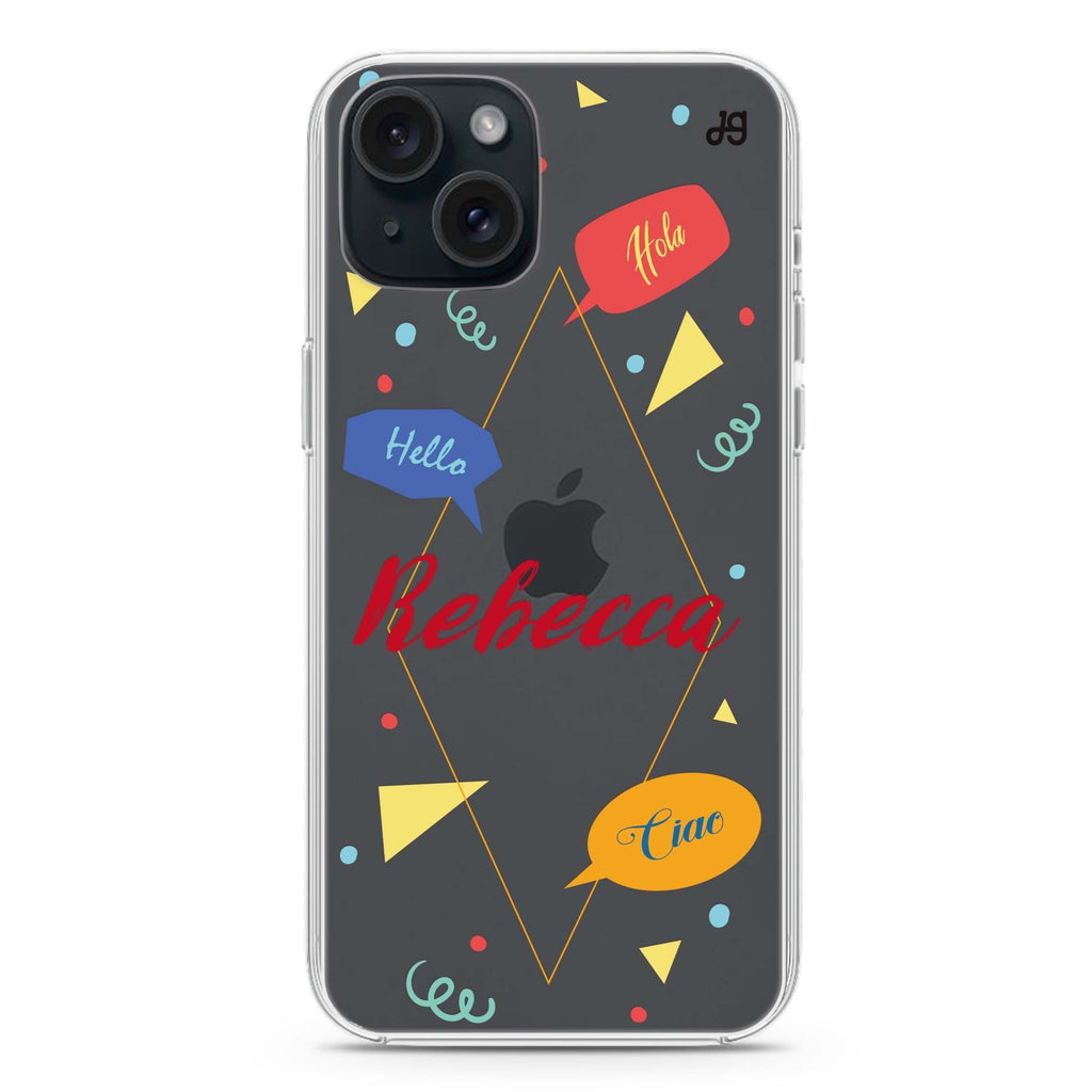 Communicate Fun iPhone 15 plus Ultra Clear Case