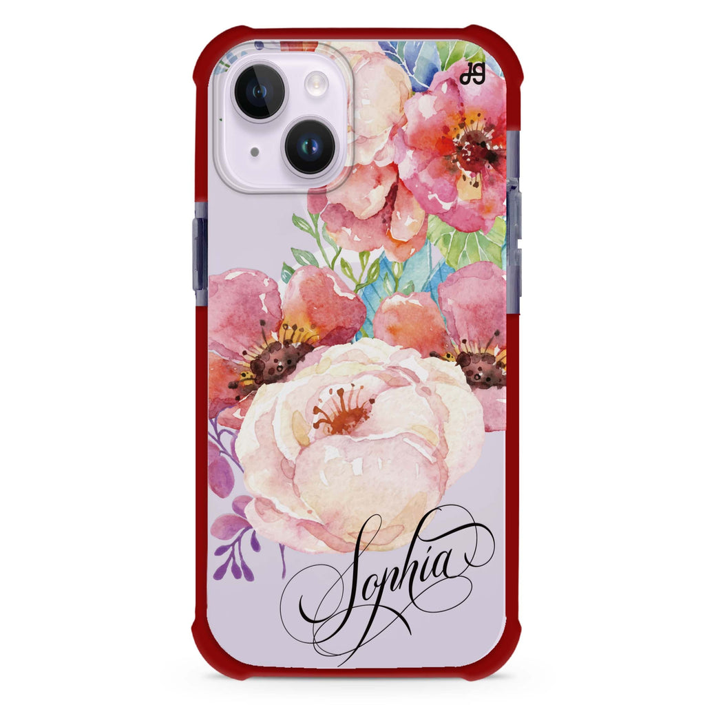 Awakening Watercolor Flowers iPhone 15 Plus MagSafe Compatible Ultra Shockproof Case