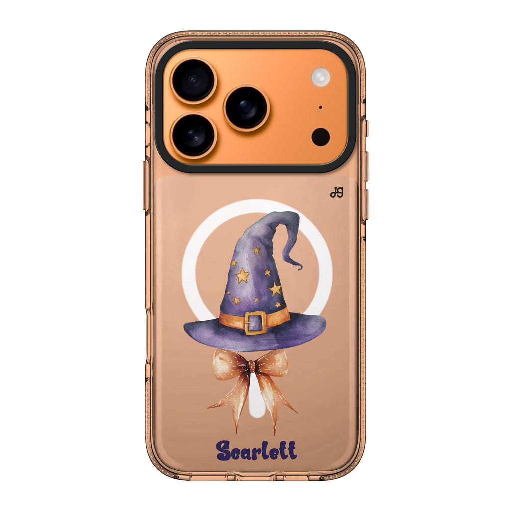 Enchanted Starry Hat personalized name star celestial Halloween spooky iPhone 17 Pro Max ultra clear case