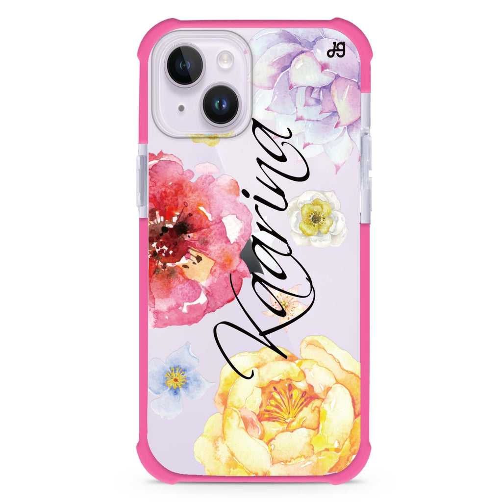 Colorful Watercolor Flowers iPhone 15 Plus Ultra Shockproof Case