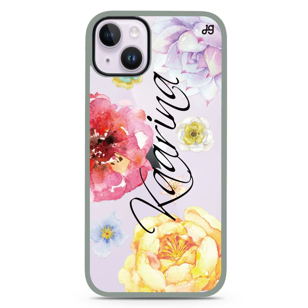 Colorful Watercolor Flowers iPhone 15 Plus Impact Guard Bumper Case