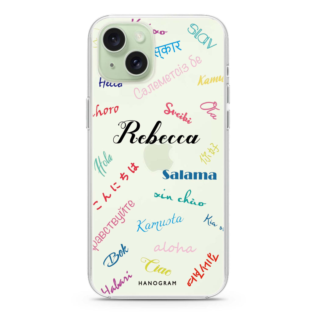 Hello Wrold iPhone 15 plus Ultra Clear Case