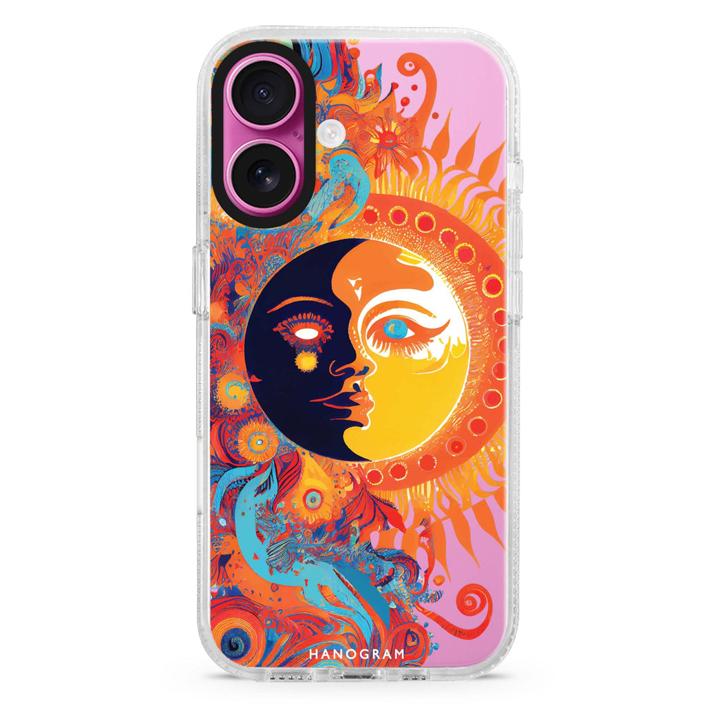Moon & Sun MagSafe Compatible iPhone 16 Ultra Clear Case - Personalized and Stylish Protection