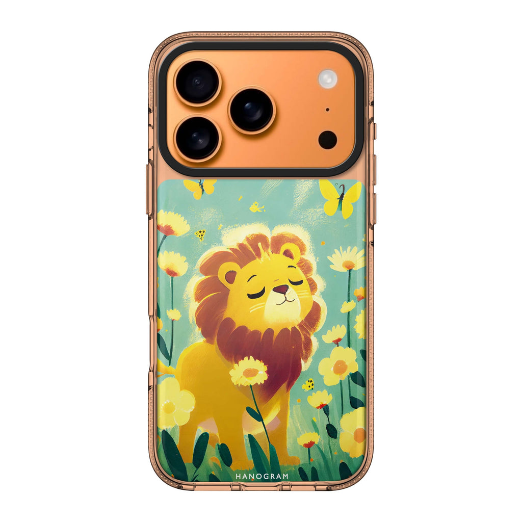 Lion in the garden floral nature spring iPhone 17 Pro Max ultra clear case