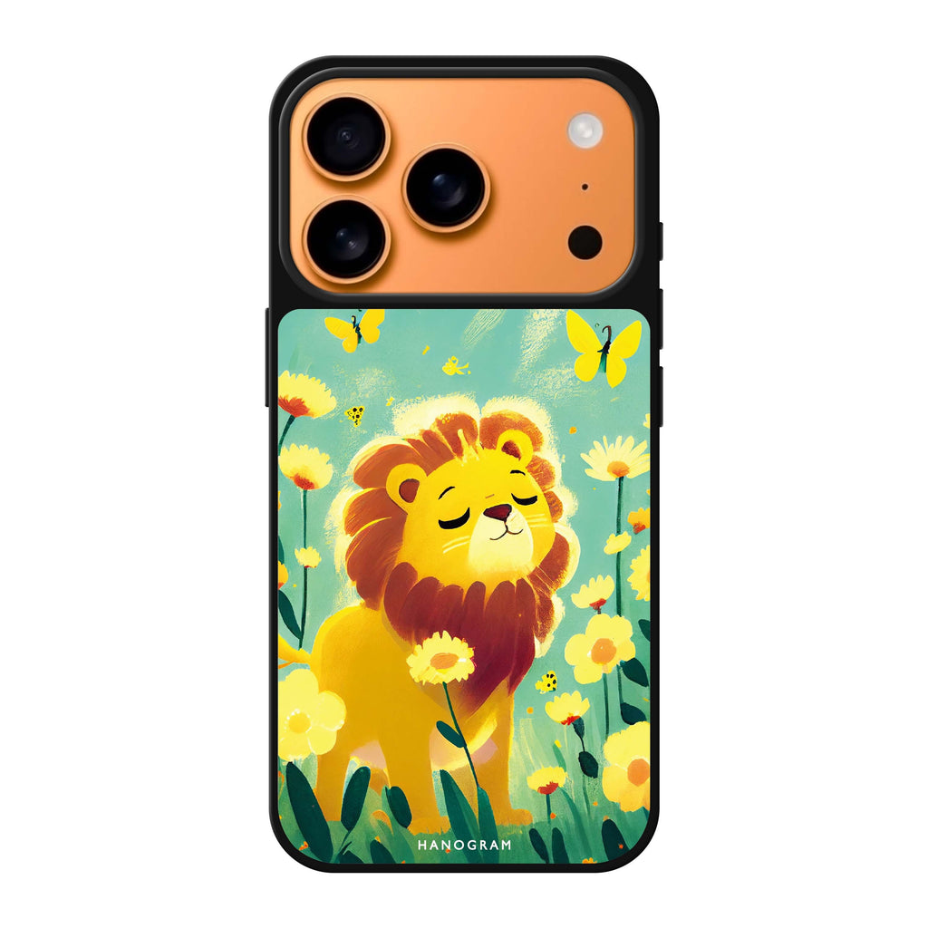 Lion in the garden spring floral nature iPhone 17 Pro Max mirror case