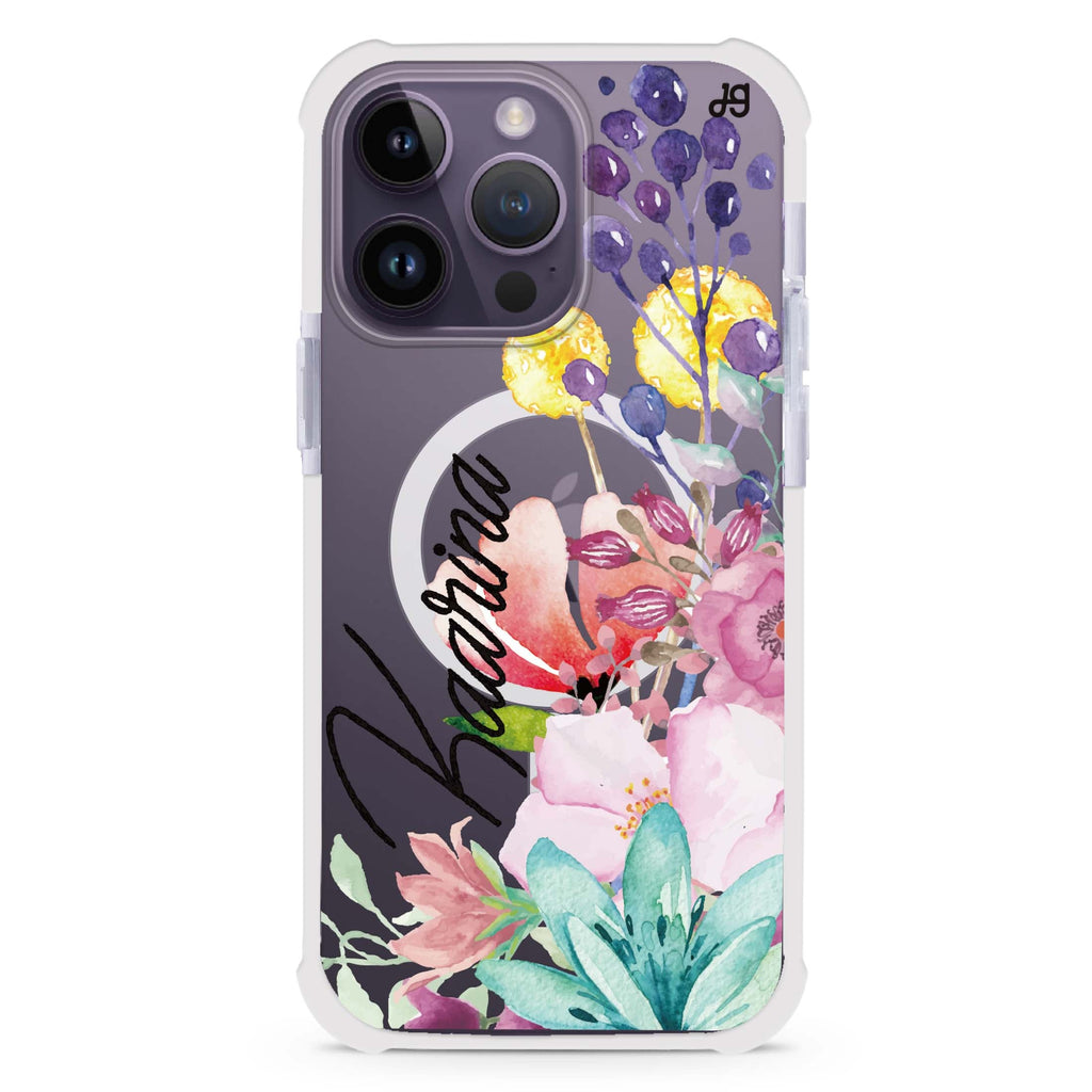 Precious Garden Florals iPhone 15 Pro MagSafe Compatible Ultra Shockproof Case