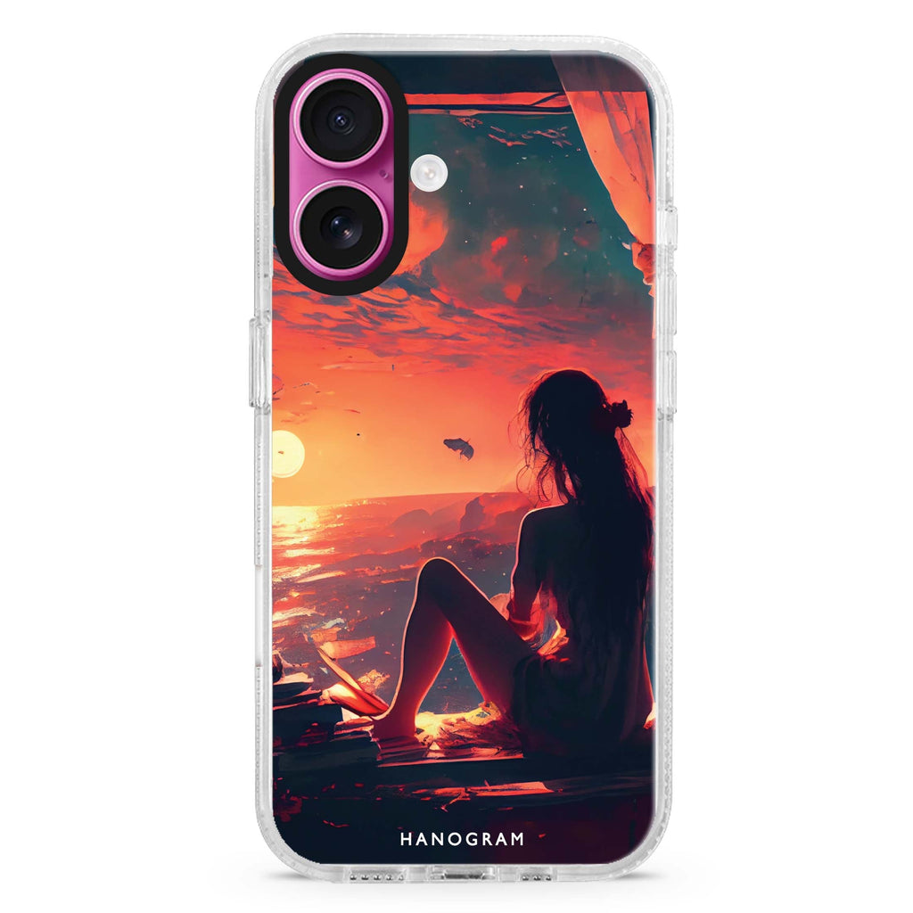 My Dream Life iPhone 16 and 16 Plus ultra clear case, transparent celestial artwork, front product view