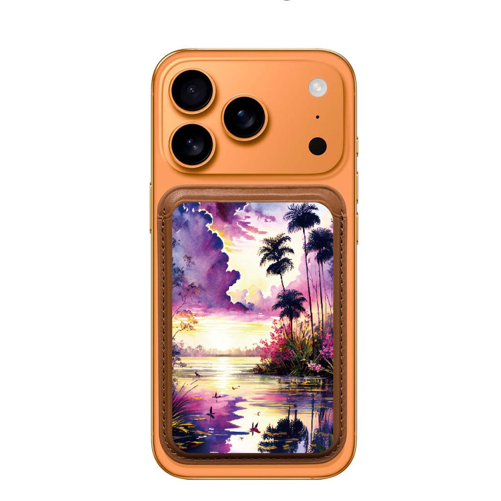 Tropical Rainforest MagSafe wallet for iPhone, slim magnetic card holder, main view