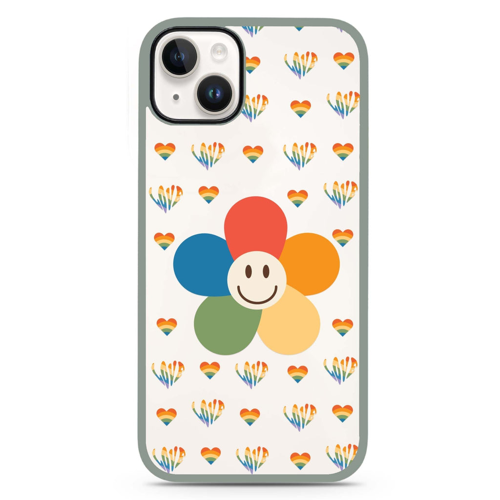 Rainbow Floral iPhone 15 Plus Impact Guard Bumper Case