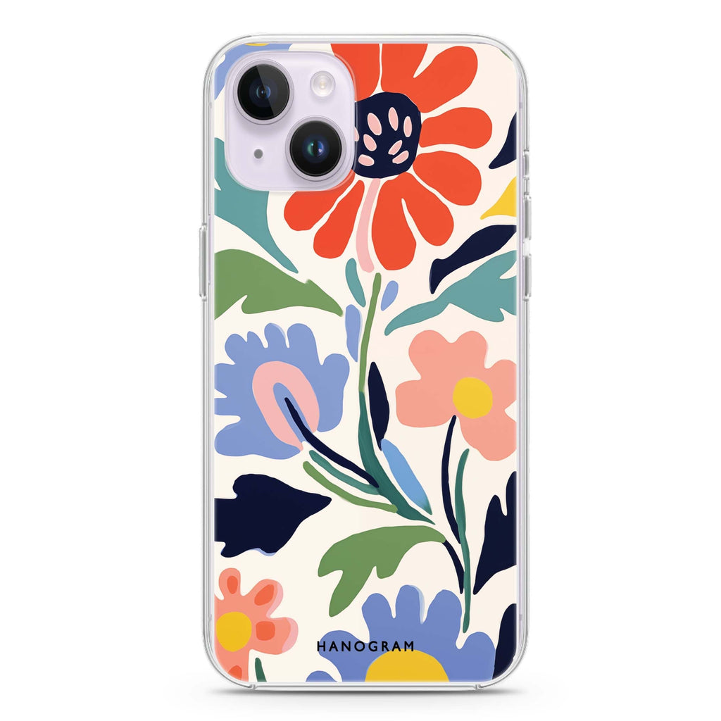 Brushed Blossoms iPhone 14 MagSafe Compatible Ultra Clear Case