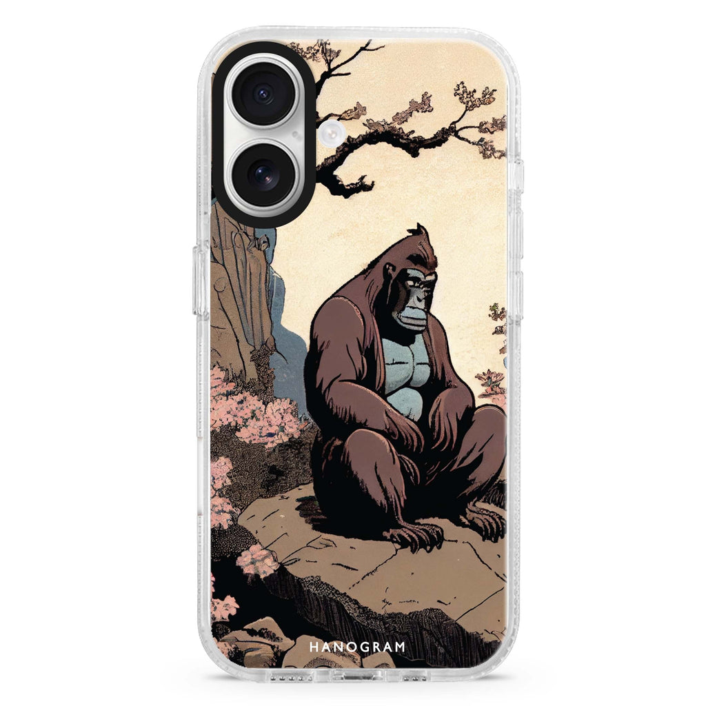 Gorilla life iPhone 16 and 16 Plus ultra clear case, transparent graphic artwork, front product view