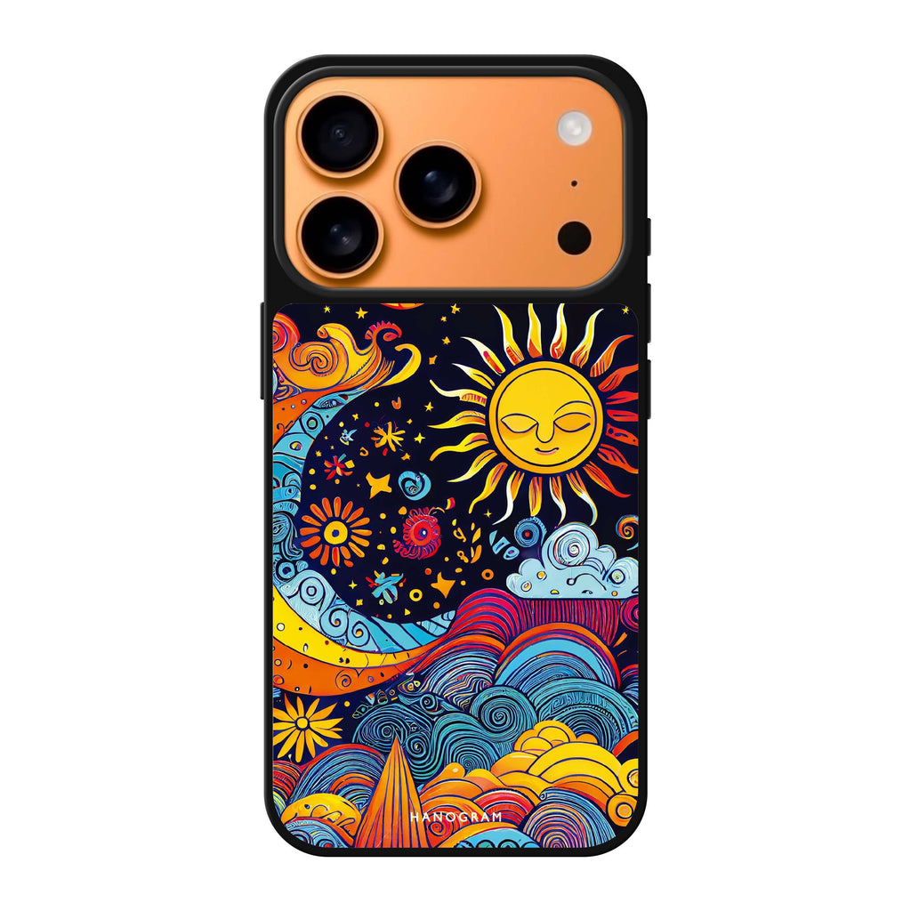 Sun Art summer sun abstract celestial iPhone 17 Pro Max mirror case