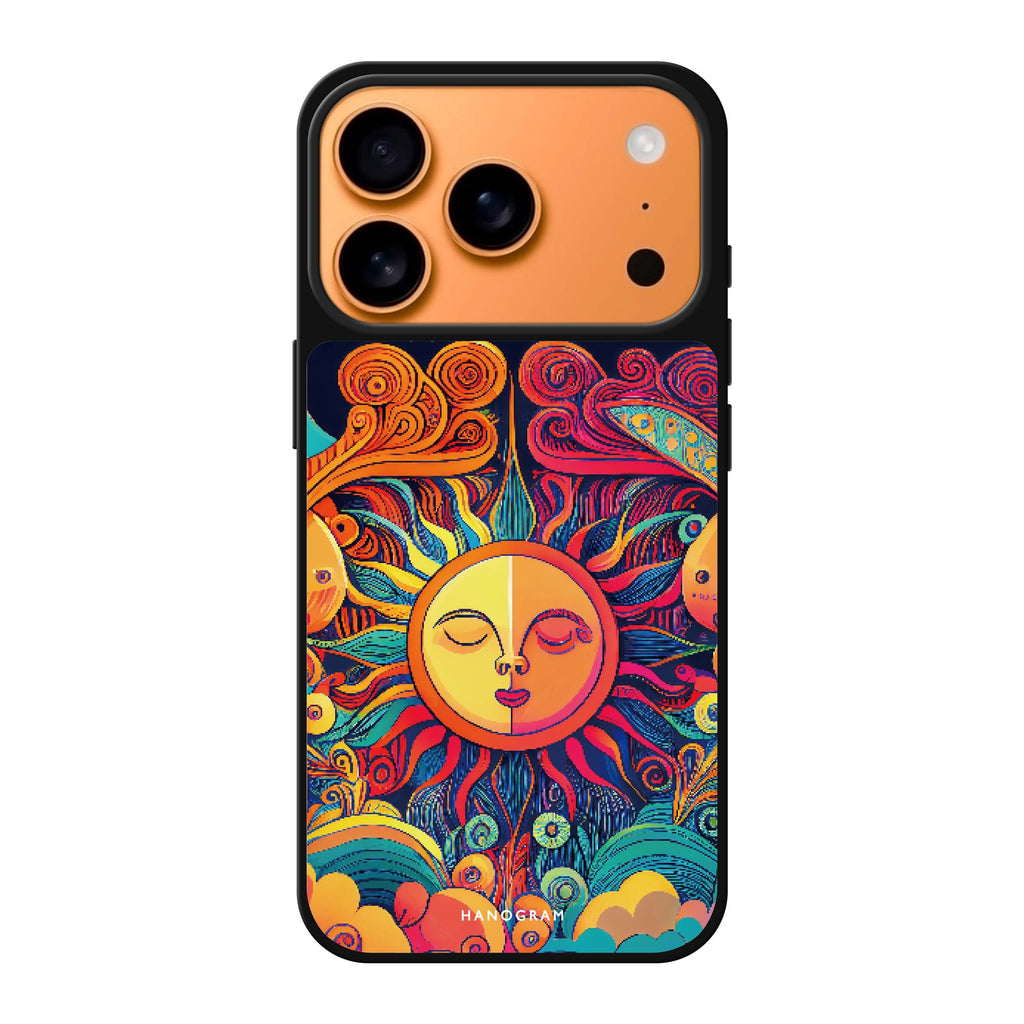 Magic Sun Face summer sun celestial nature iPhone 17 Pro Max mirror case