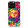 Magic Sun Face iPhone 16/15/14 Pro Max & Pro ultra clear case celestial design, front product view