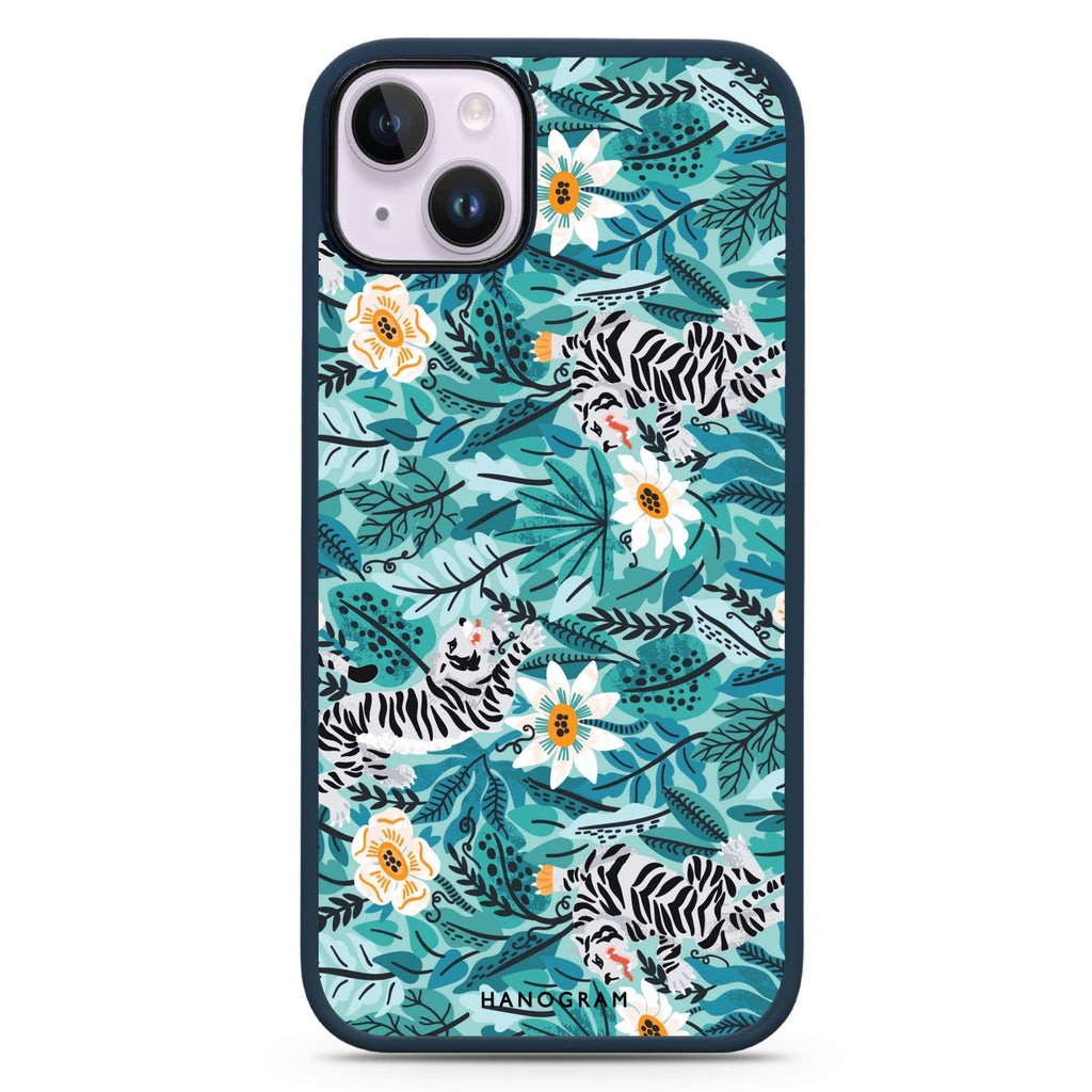 Tiger & Floral iPhone 15 Impact Guard Bumper Case