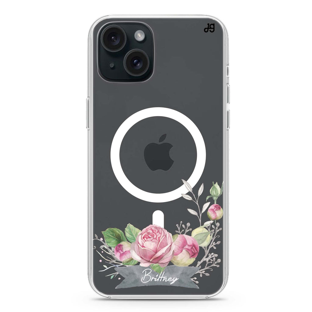 Ribbon & Floral iPhone 15 Plus MagSafe Compatible Ultra Clear Case