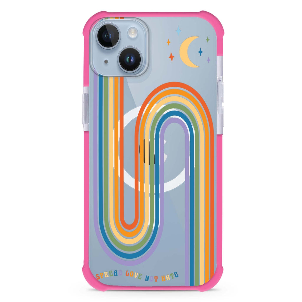 Spread Love with rainbow iPhone 15 Plus MagSafe Compatible Ultra Shockproof Case