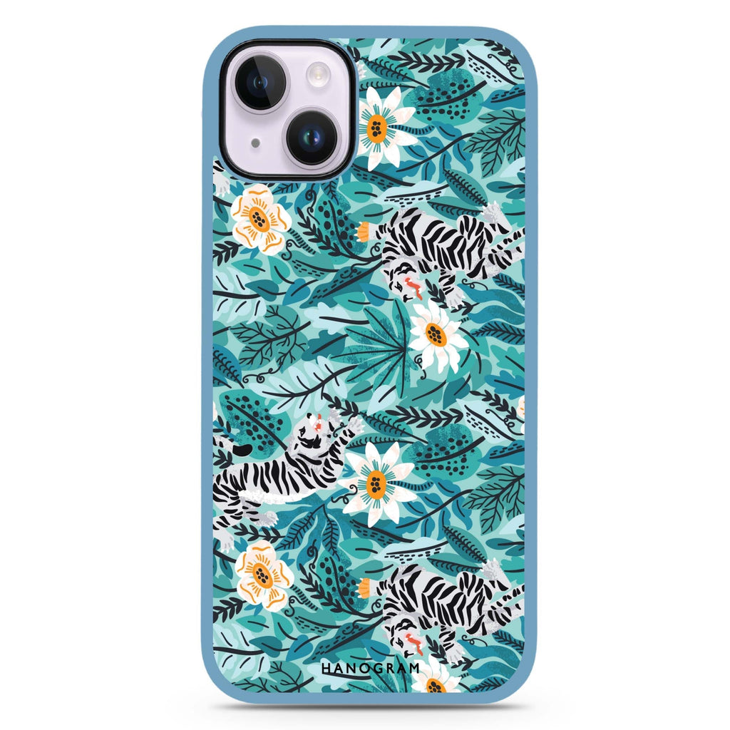 Tiger & Floral iPhone 15 Plus Impact Guard Bumper Case
